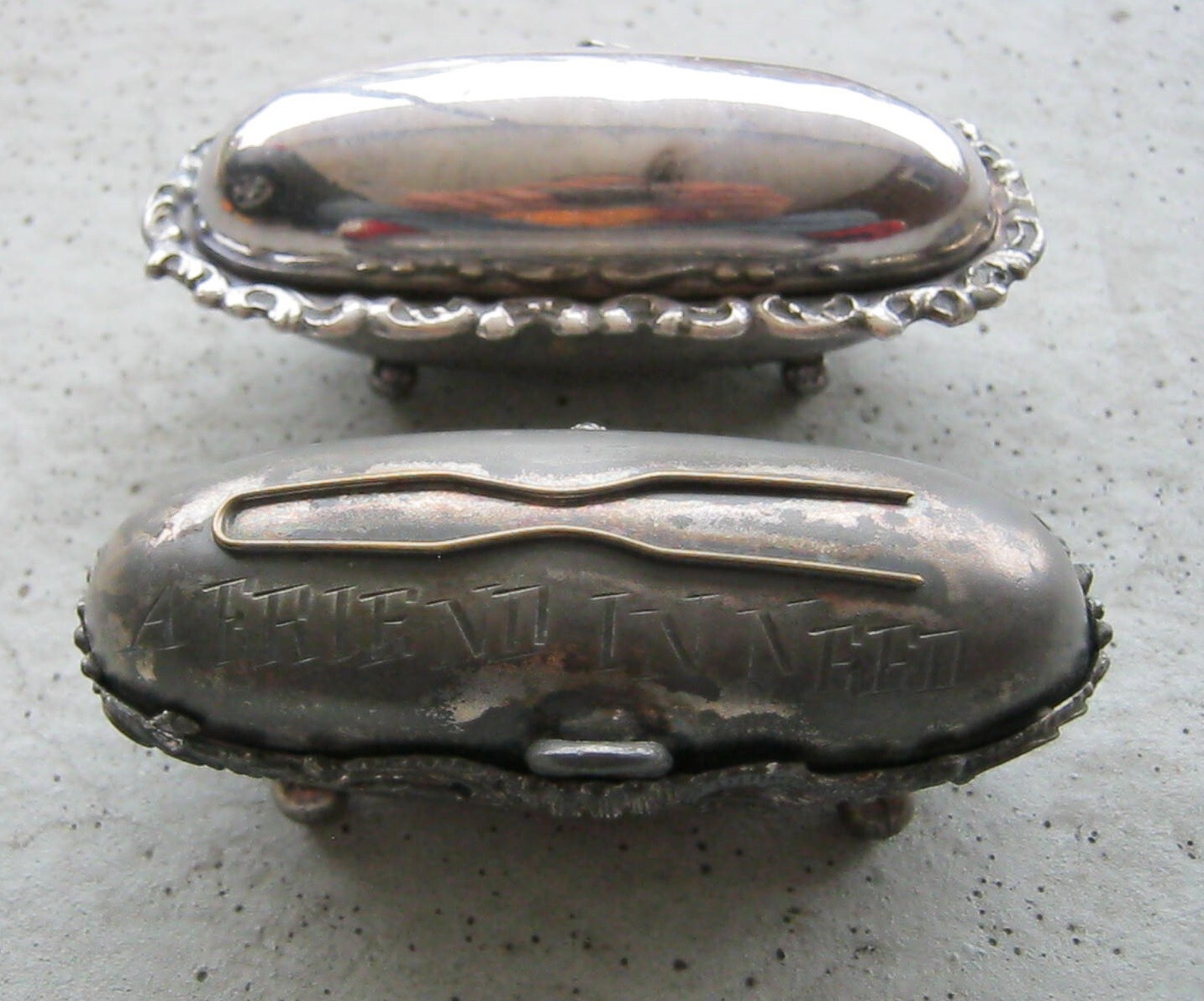 VICTORIAN ADELPHI SILVER PLATE CO. QUADRUPLE PLATE EG WEBSTER & SON PIN BOXES X2