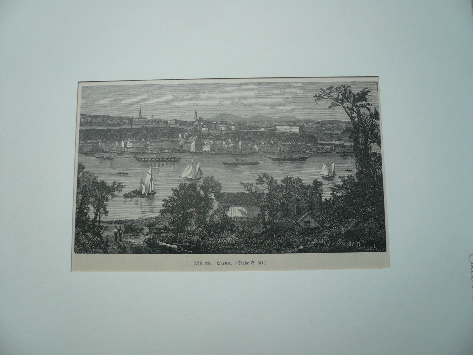 Quebec, anno 1880, woodengraving, Passepartout, size: 24 x 30cm..