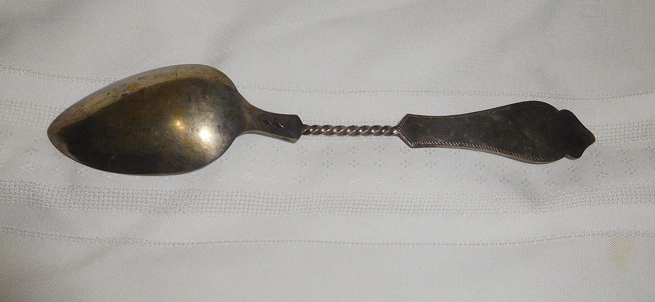 8.5″ Serving Silver Twist Table Spoon Silverware Clemens Oskamp Cincinnati OHIO