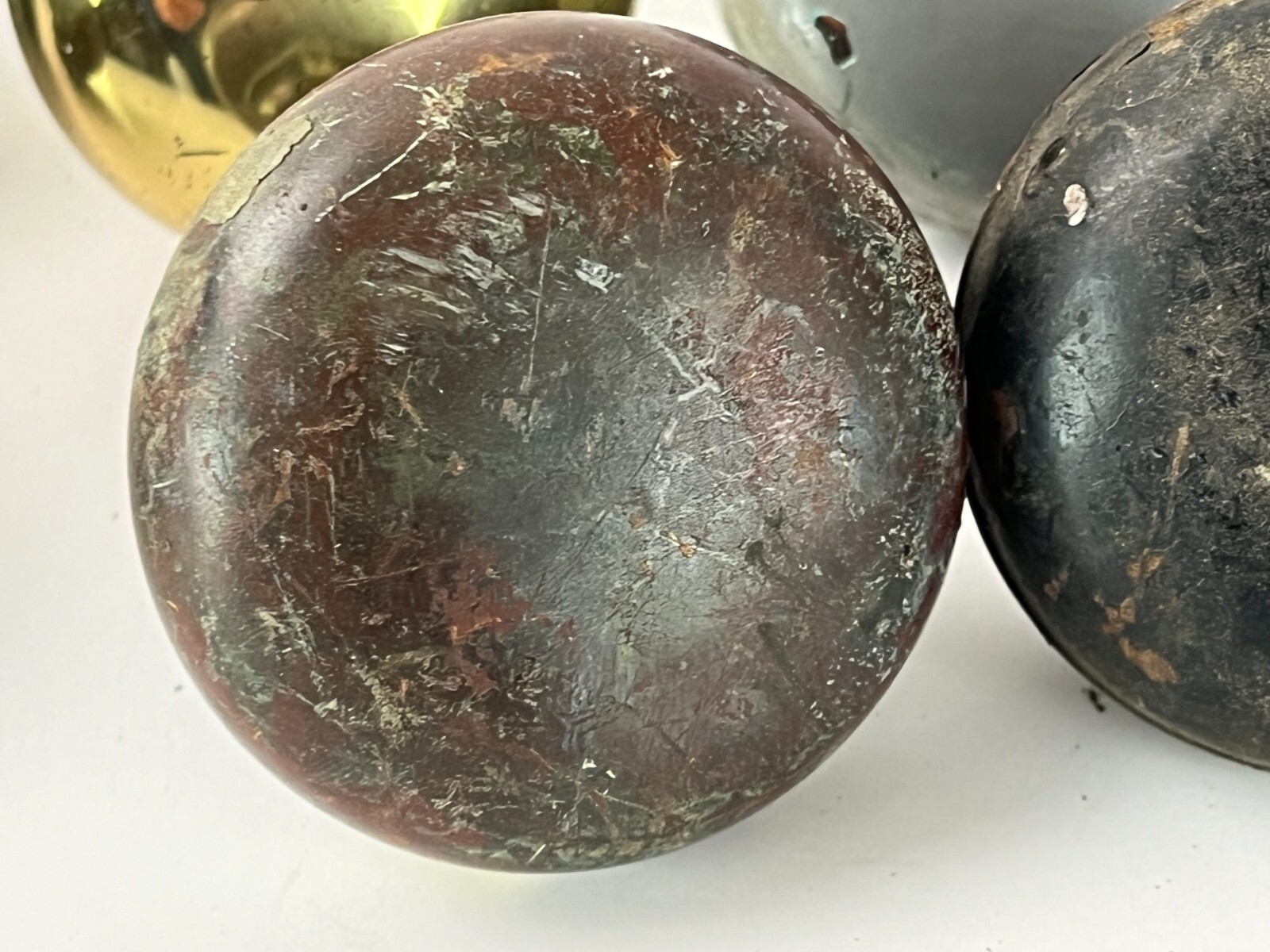 Antique Door Hardware Lot 9 Door Knobs Wood Brass Metal Knob Mortise