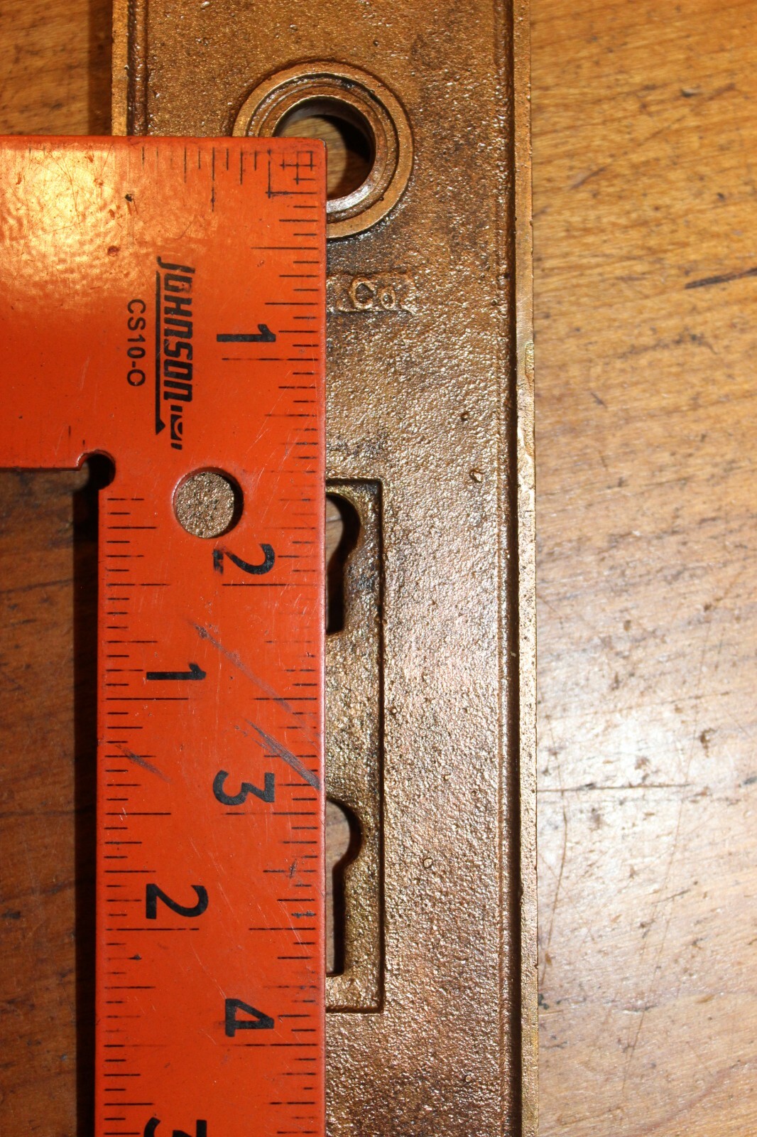 Antique Two Keyhole Entry Mallory Wheeler Escutcheon H-24400 C:1885 S-32 DS