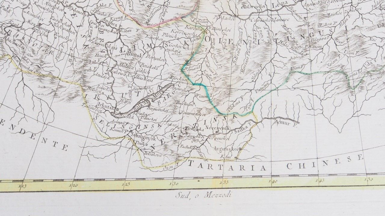 Early Map Titled “Russia Asiatica” Antonio Zatta, Venezia, 1785