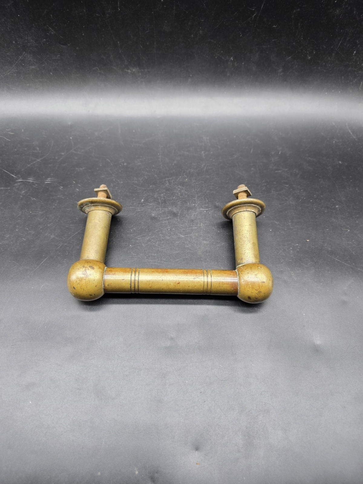 Original Victorian Reclaimed Brass Door Handle Pull Or Towel Holder 15 Cm Long