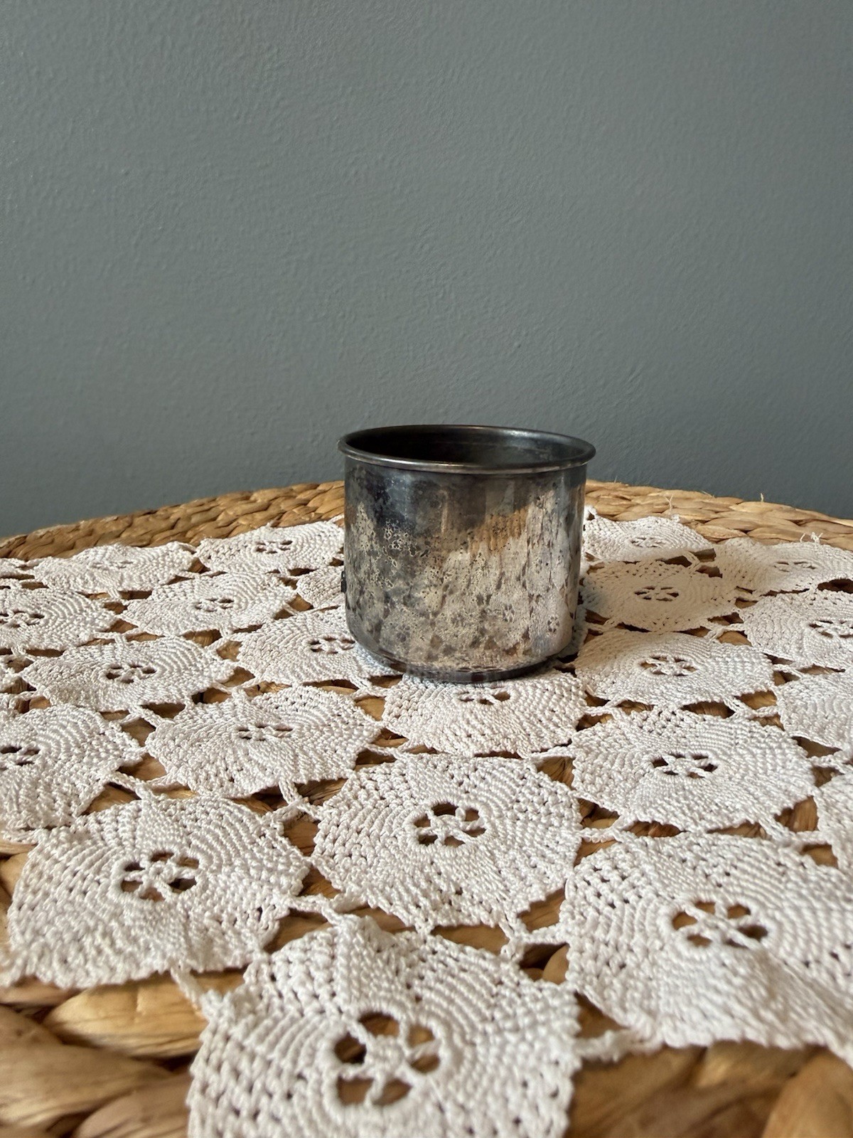 Antique Plymouth Silver Co Silverplate on Copper Cup Missing Handle For Repair