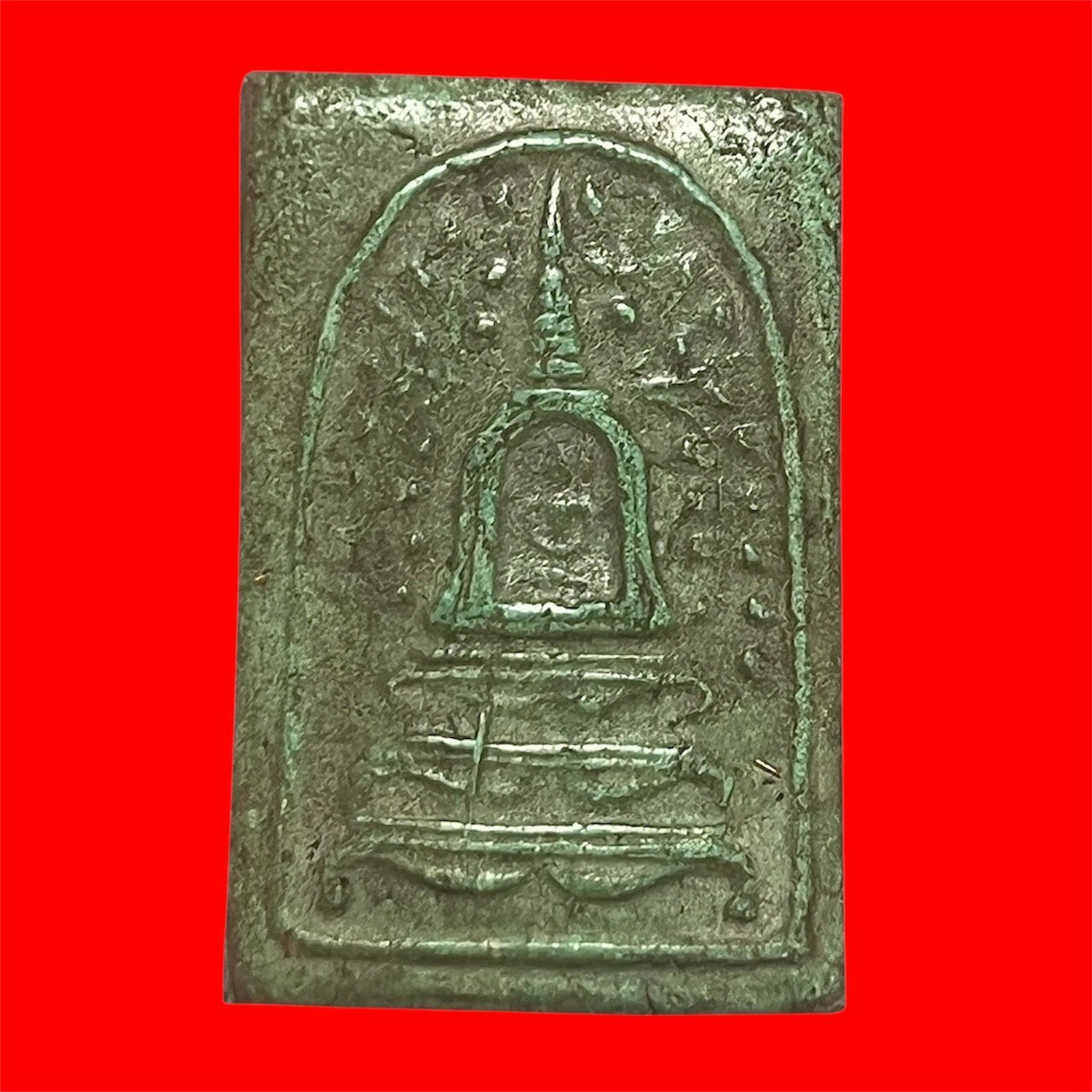 Thai Amulet LP Hin Phra Somdej Prok Pho Wat Rakang Green Holy Powder Pendant