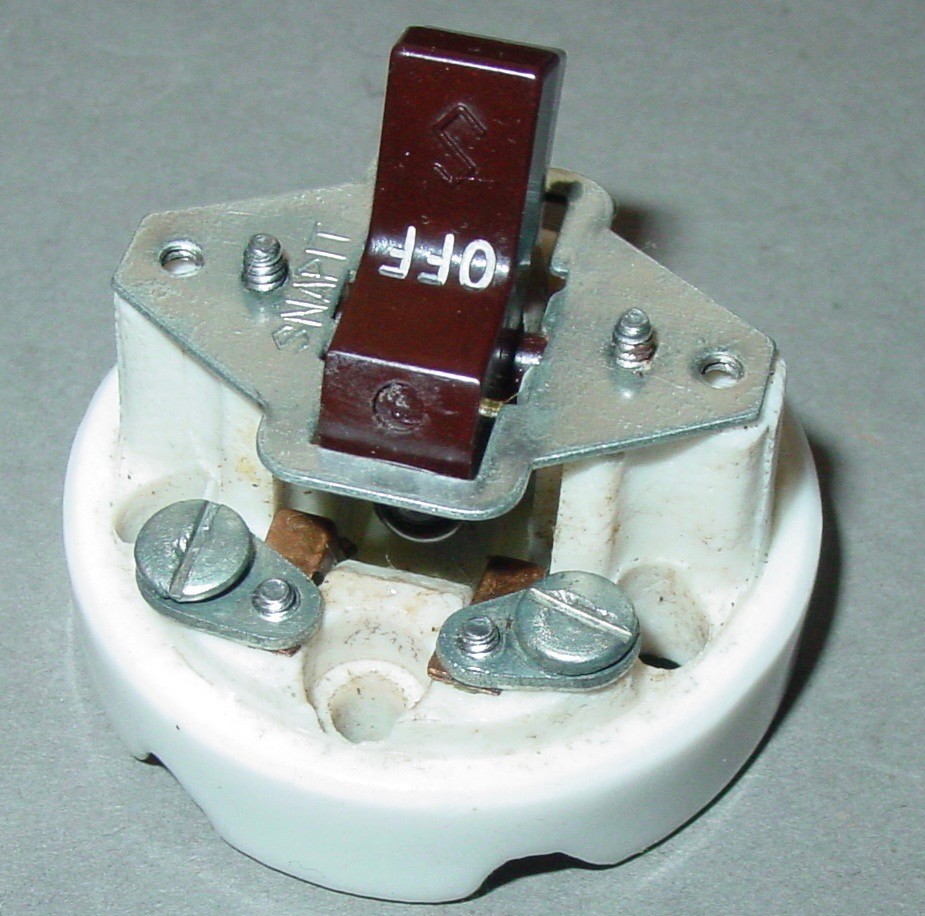 Vintage Surface Mount Circular Wall Toggle Light Switch Industrial Art Deco USA