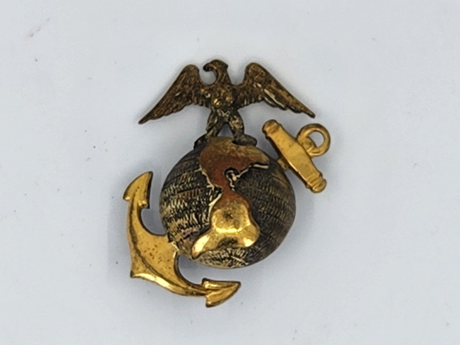 WW2 WWII USMC Marine Corps EGA EG&A WWI Pin Back Officers Cap Insignia GEMSCO