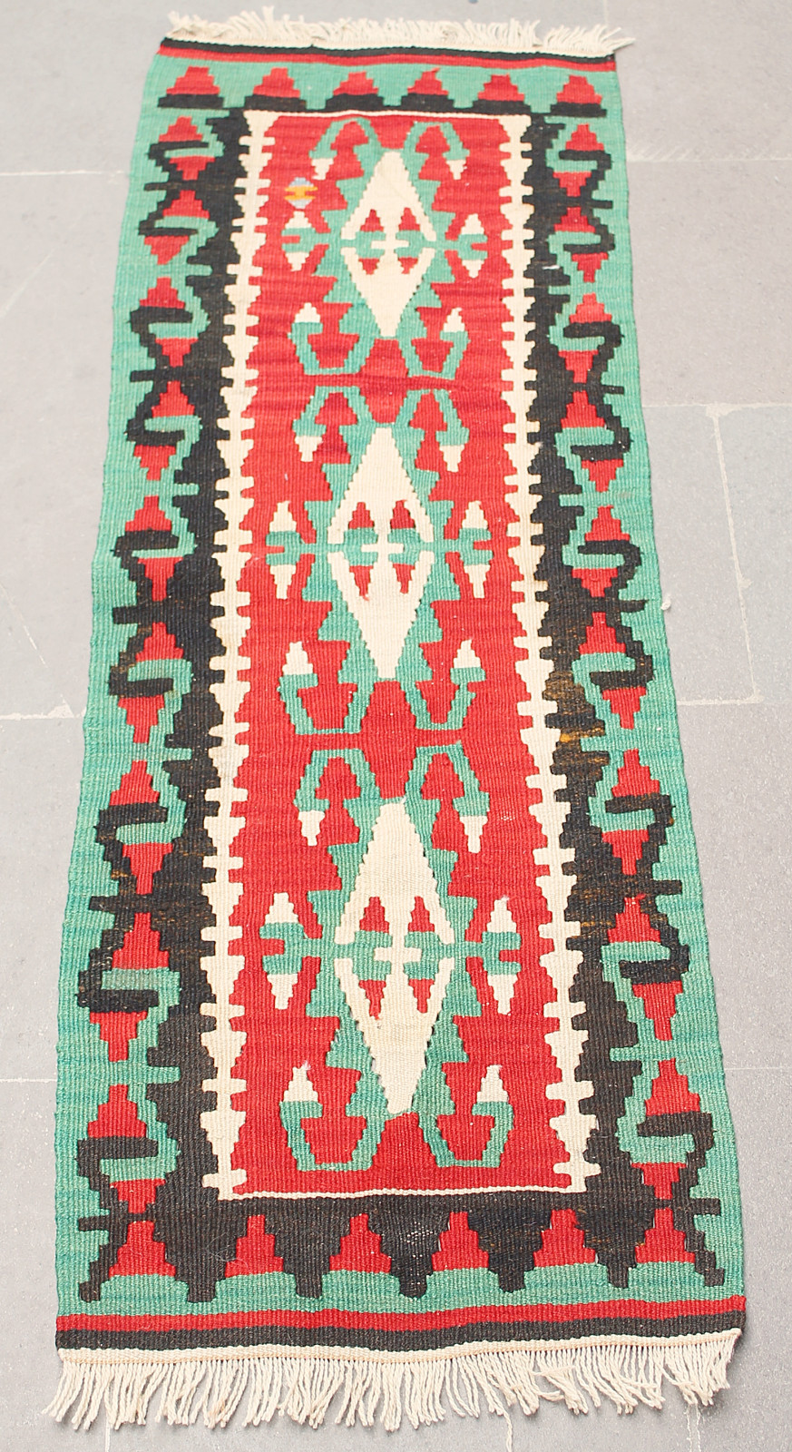 Turkish Rug 17”x50” Oriental Vintage Runner Multi Color Corridor Hallway Kilim