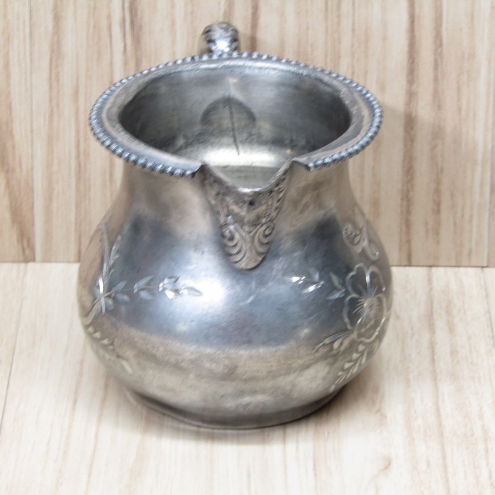 Vintage Knickerbocker Quadruple Plated Silver Ornate Creamer Marked 187