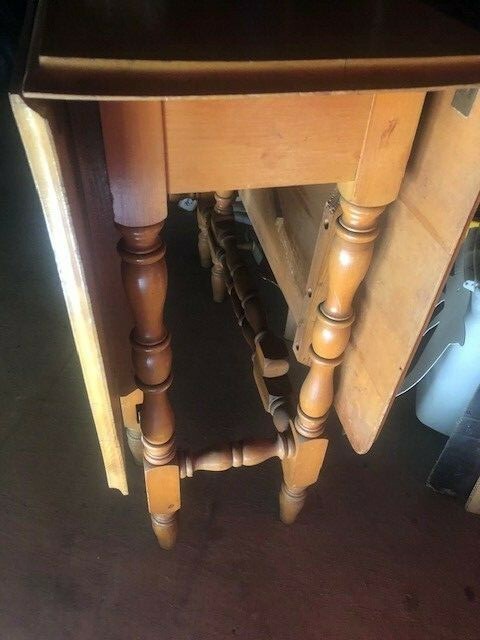 Antique Spindle Gate Leg Drop Leaf Table