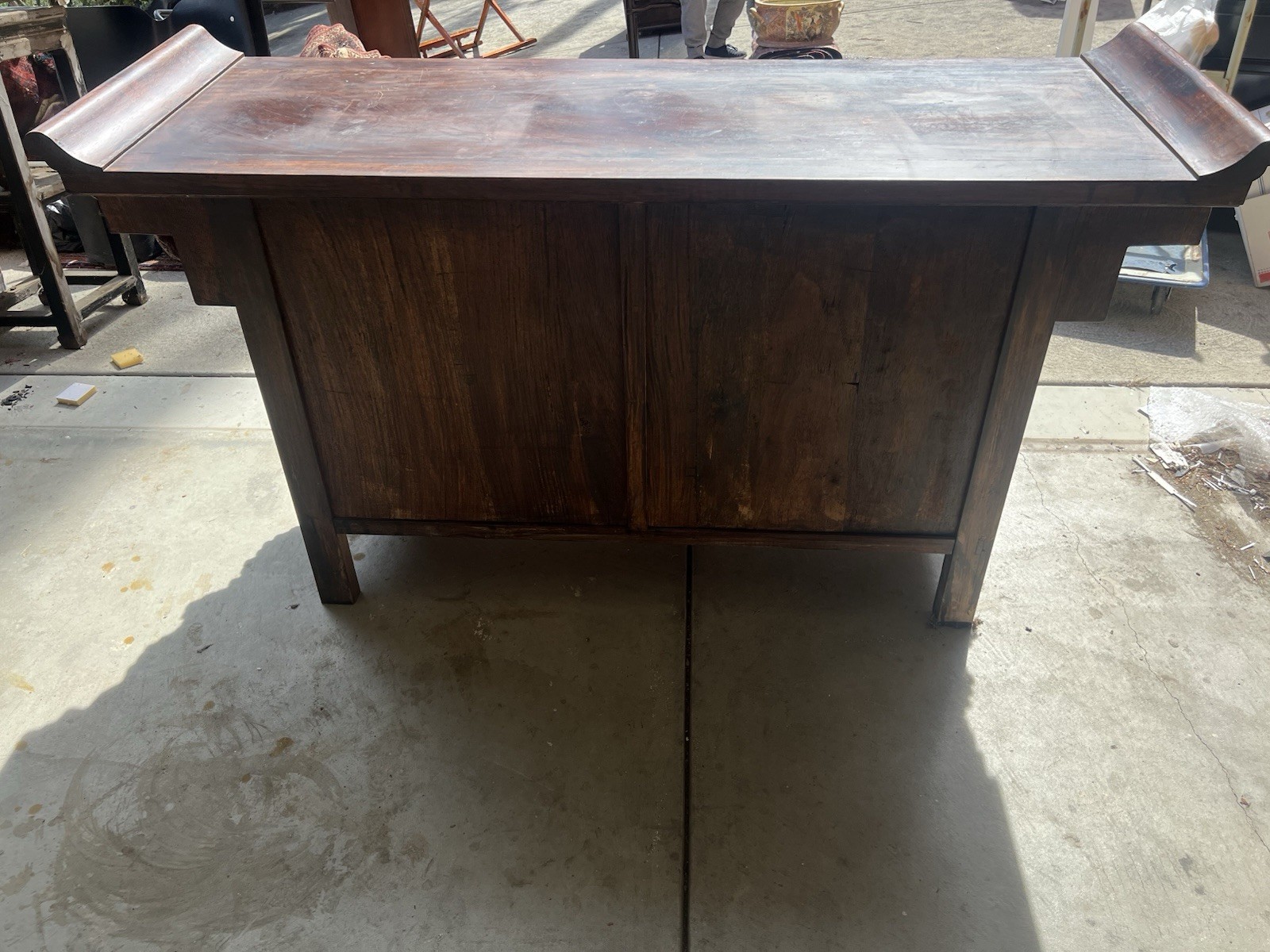 Antique Chinese Hongmu Altar Table w Intricate Dragon Carvings
