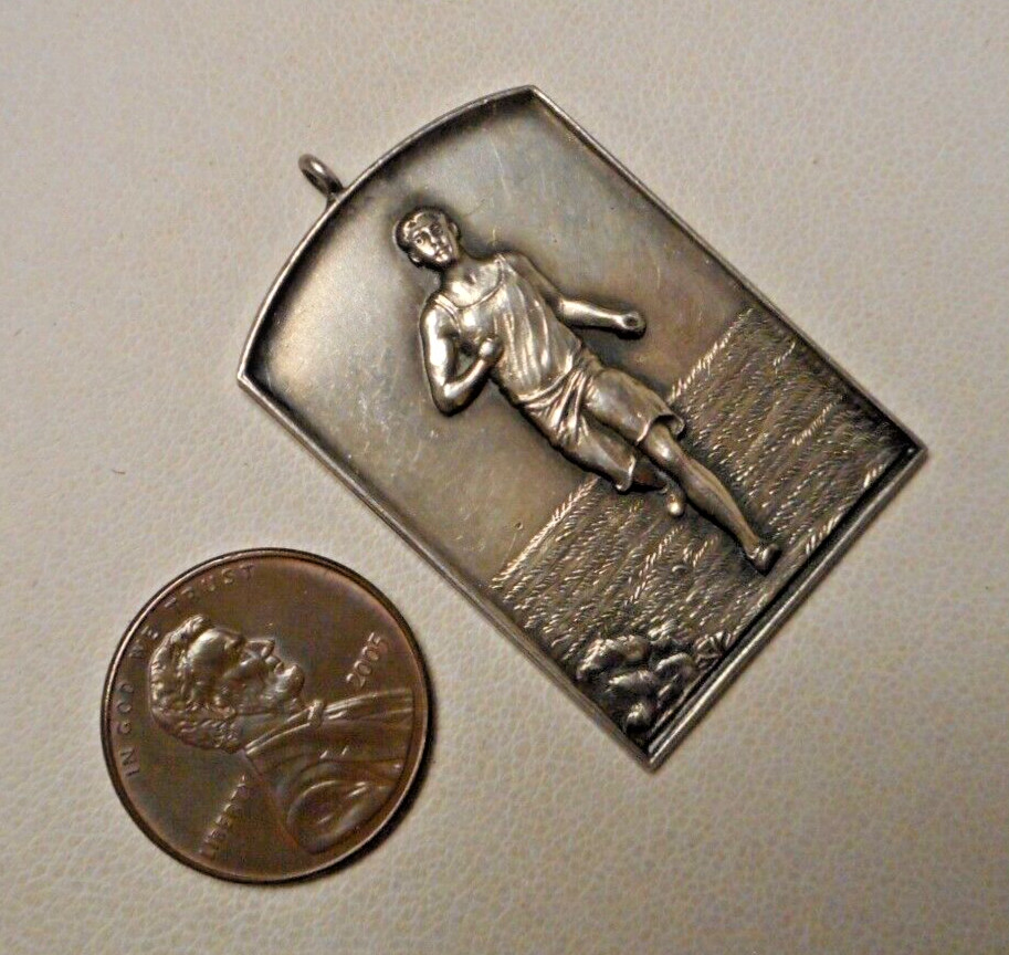 Old Art Deco Weyhing Detroit Sterling Old Timers Award Medal 440Yd Hurdles 14.5g