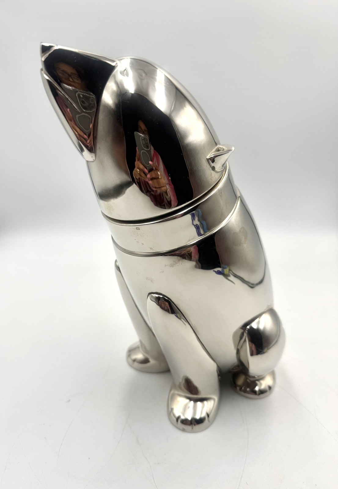 1950s Restoration Hardware Art Deco Silverplate Polar Bear Cocktail Shaker Mixer
