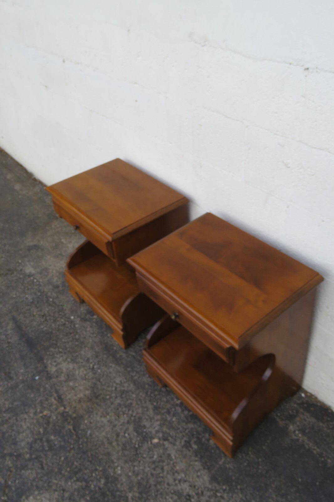 Tall Maple Nightstands End Side Bedside Tables a Pair 5975