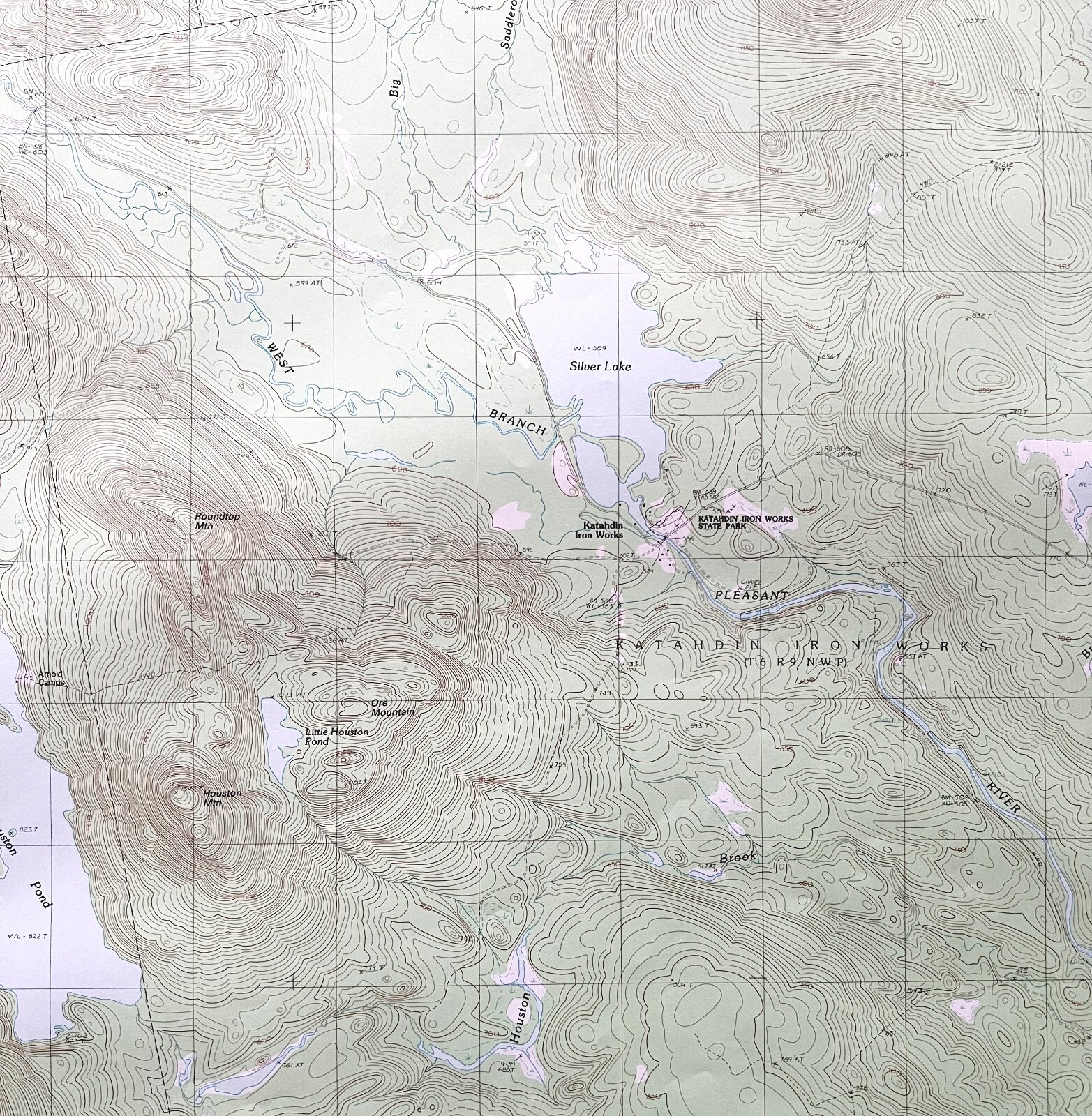 Map Silver Lake Maine 1988 Topographic Geological Survey 1:24000 27 x 22″ TOPO8