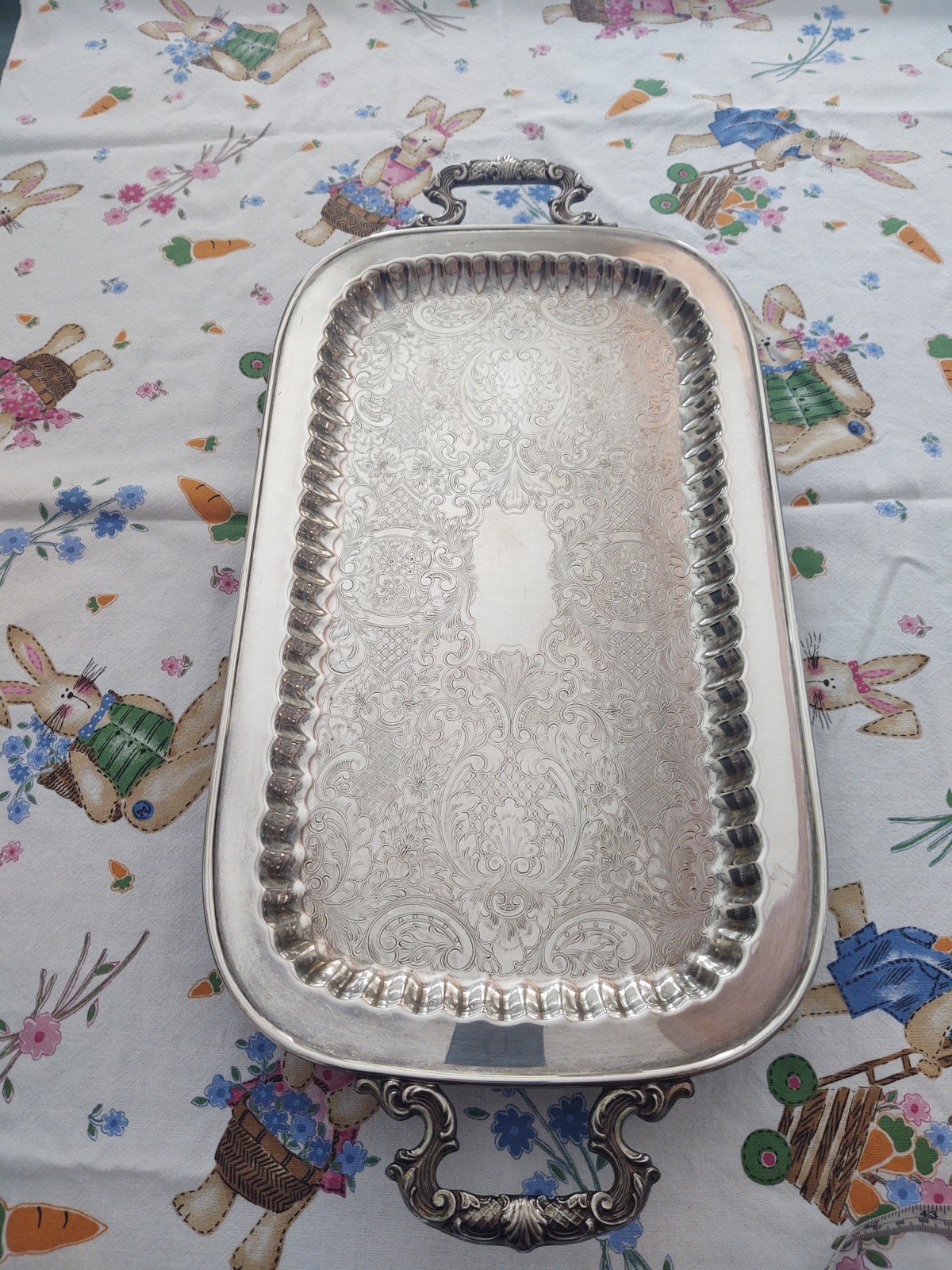Silver Footed Serving Plate Tray Platter 24 1/2 by 11 1/2 From Germany