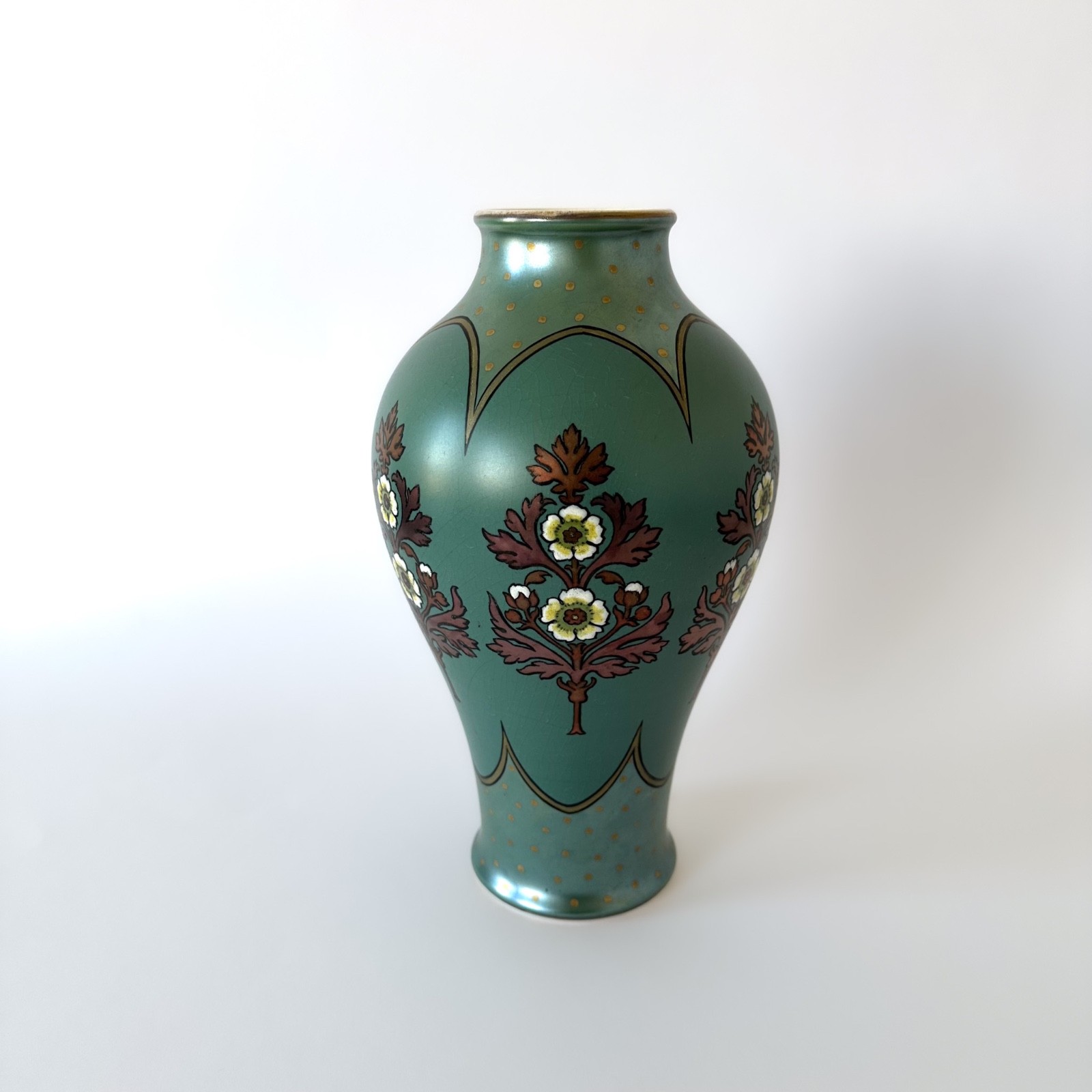 Art Nouveau Glazed Ceramic Vase By Boch Freres Keramis, 1900s