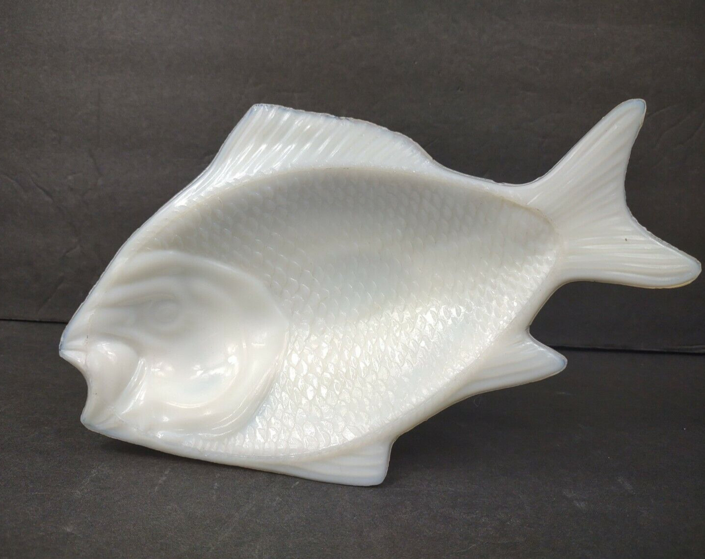 Antique Milk Glass Atterbury Fish Dish Bowl Patented June 4th 1872 Trinket