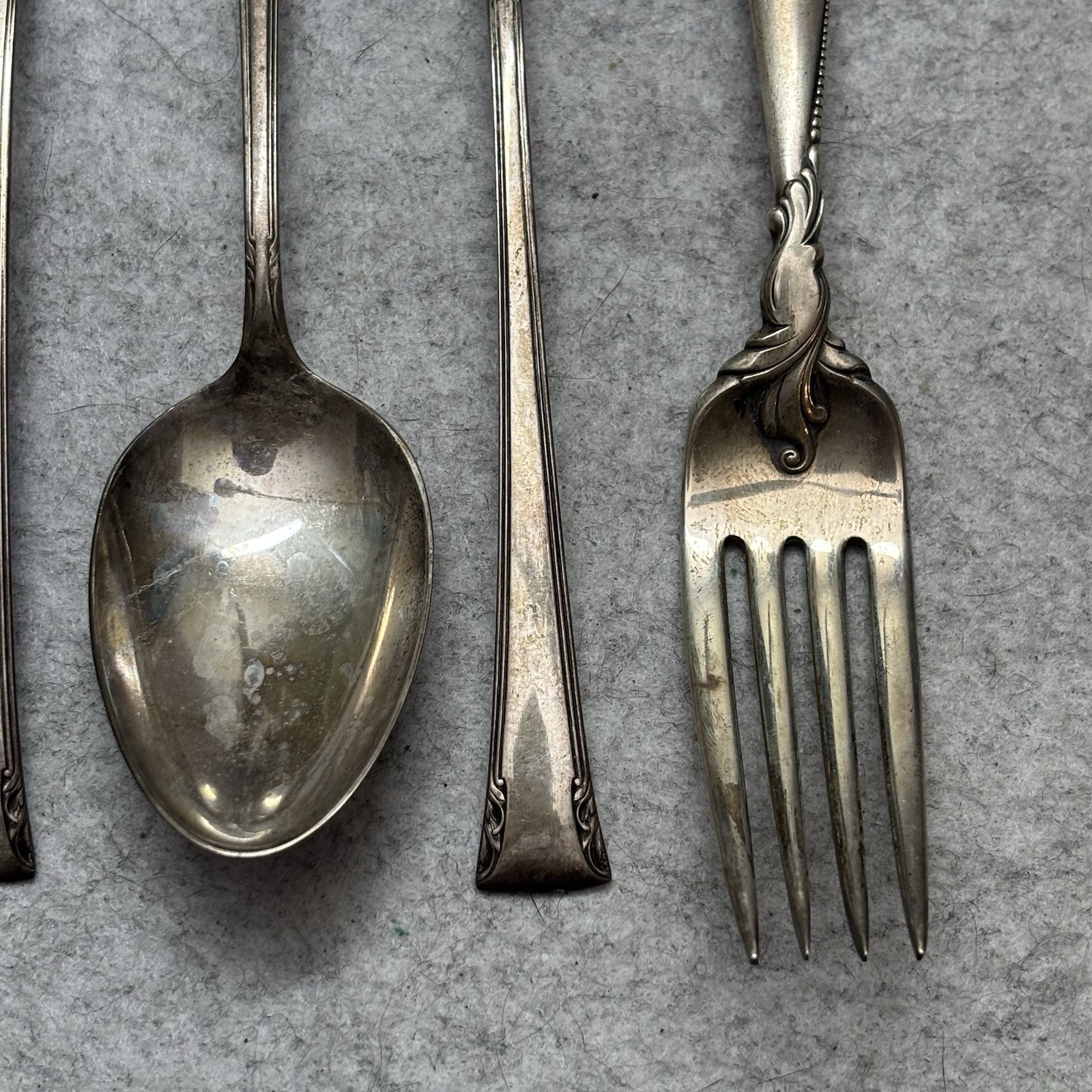 Antique Wallace Sterling Silver Fork & International Spoon Serenity Lot – 217g