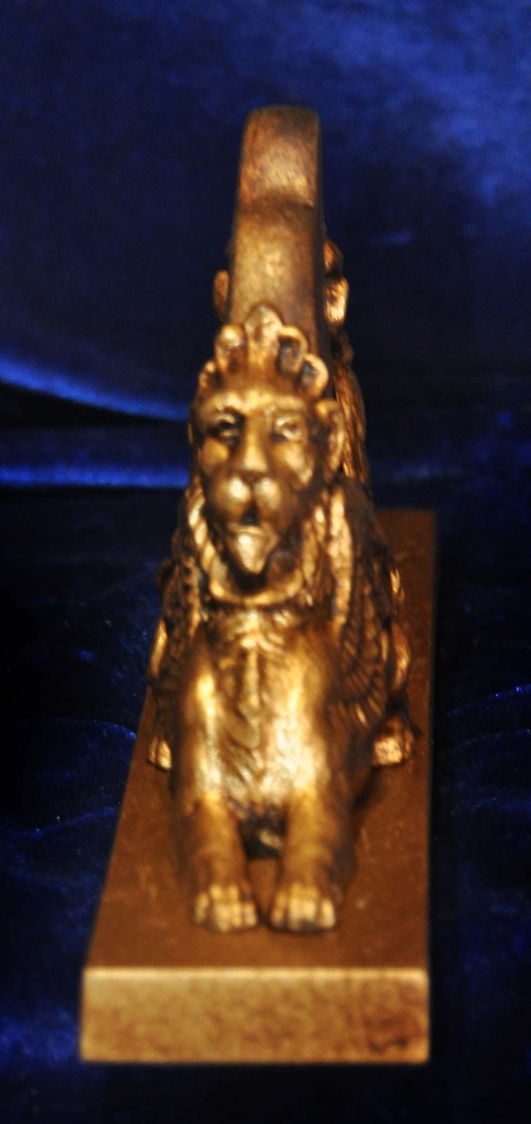 NEOCLASSICAL SPHINX WINGED LION BUST ORMOLU RELIEF GILT GREEK ROMAN GOTHIC