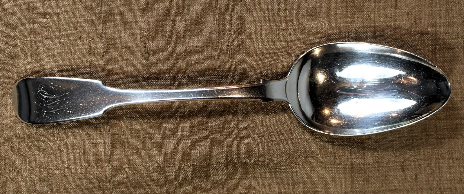 George IV Sterling Fiddle Pattern Soup/Serving Spoon London 1827 Thomas Barker