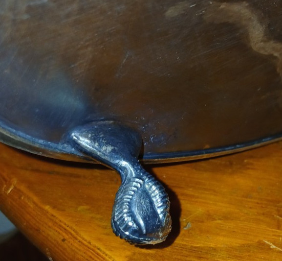Antique Sheffield Large Oval Rococo Claw Feet Silverplated Serving Tray Platter