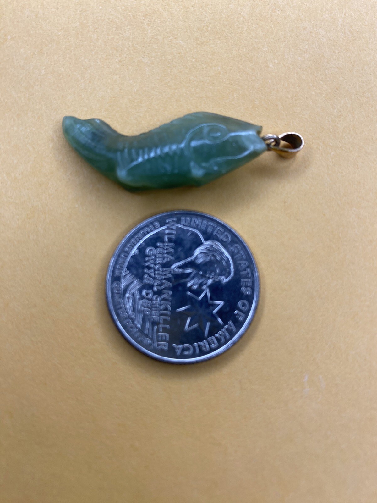 Jade Fish Figurine Pendant Hand-carved 4cm