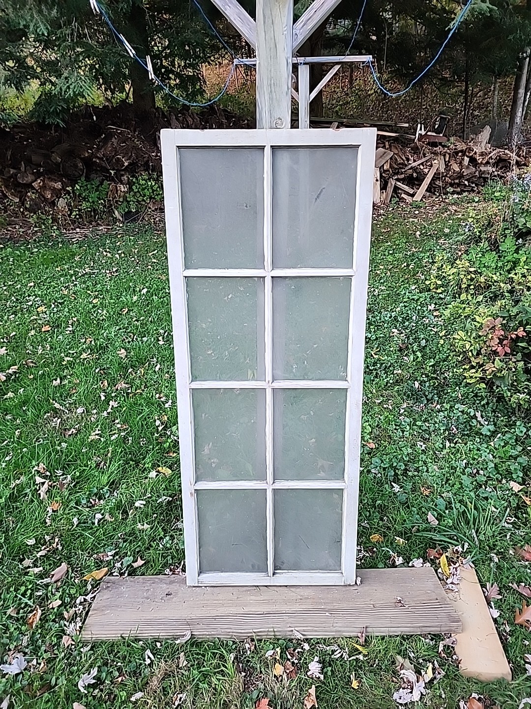 Eight 8 Pane Antique Window 22 1/2X 56 1/4 Inches Overall