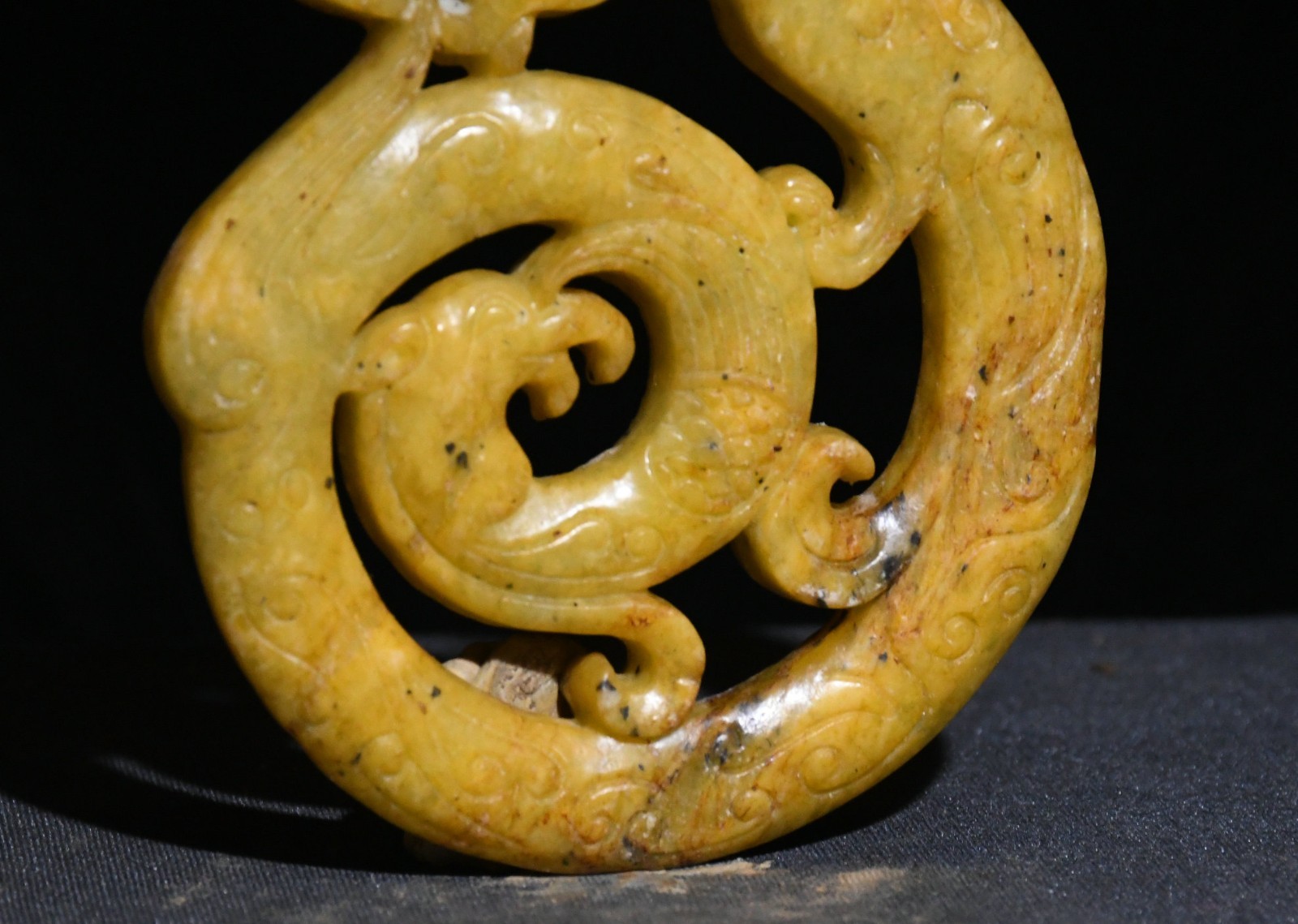 7CM China Hongshan Culture Old Jade Carved Dragon Beast Animal Amuelt Pendant