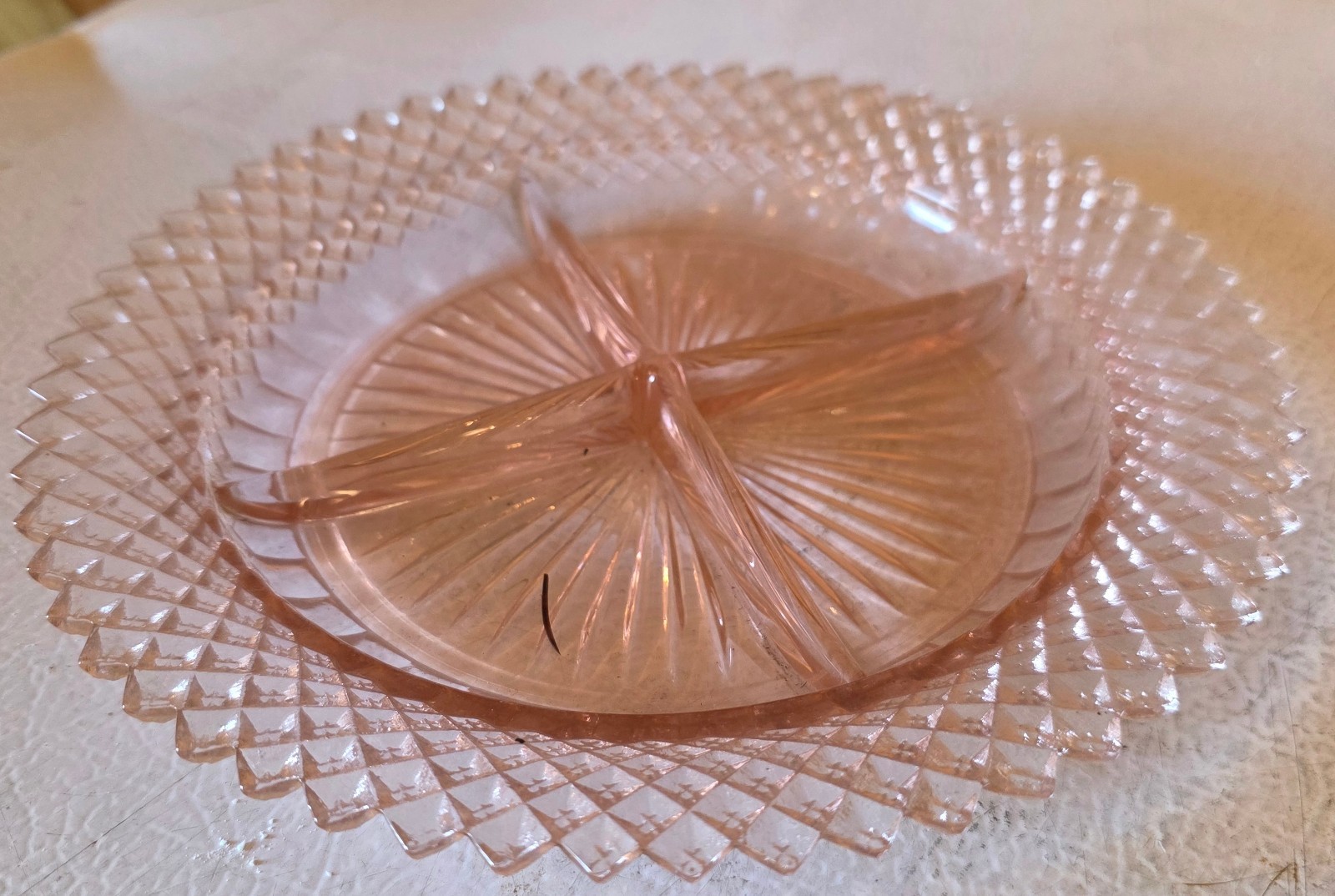 Vintage Pink Depression Glass Platters