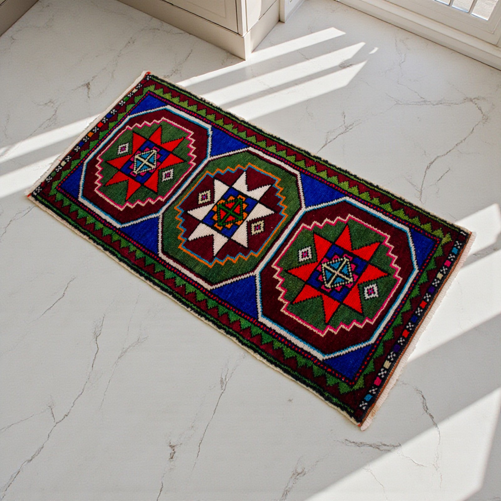 Door mat, Vintage Turkish Rug, Handmade Rug, Kitchen Rug, Small Rug 2×3 ft appro
