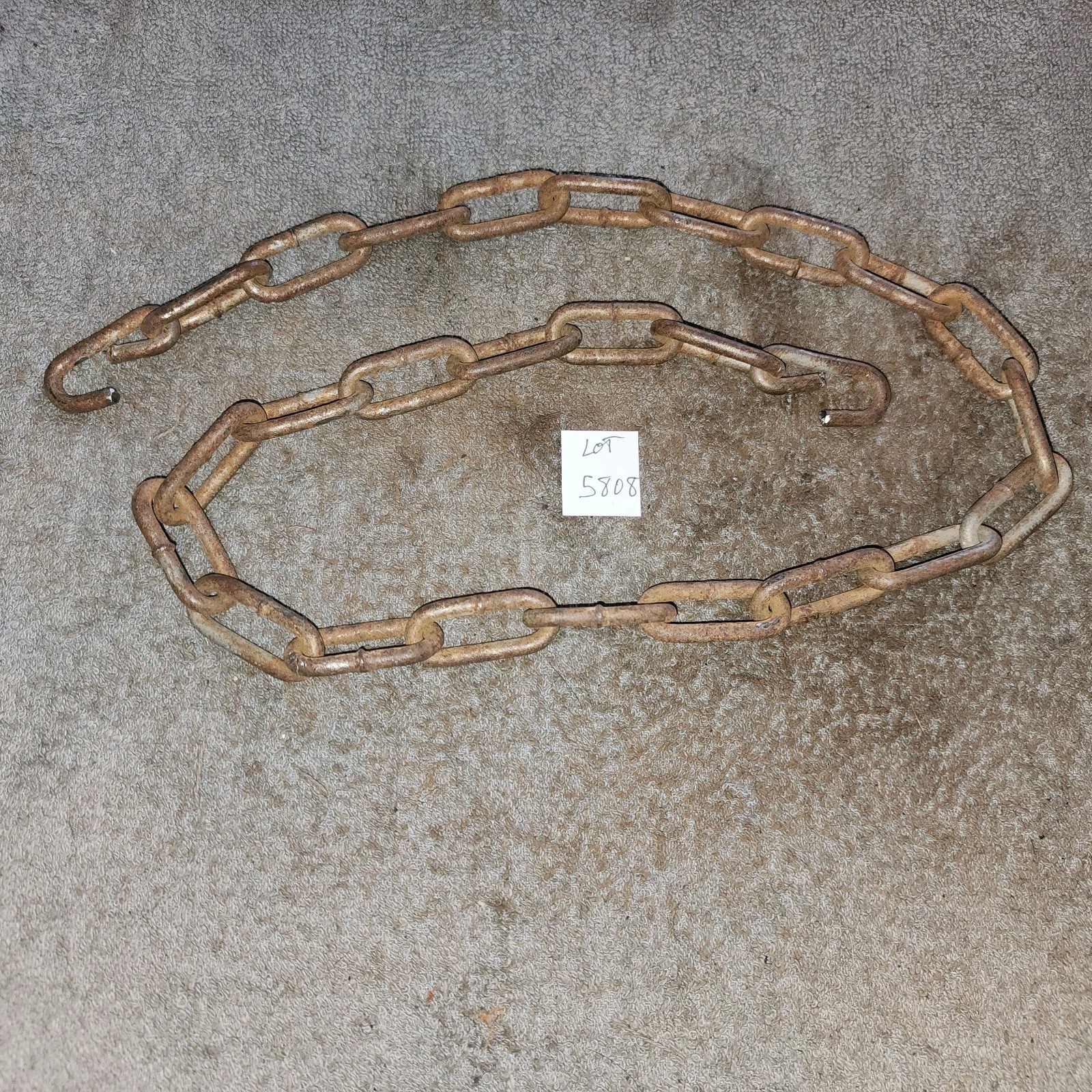Vintage Weathered Country Farm Salvage Primitive Steampunk Art Hanger Chain