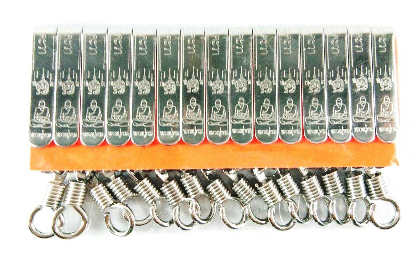 Stainless Clip Phra LP Tuad 15 Pcs. Hook Hanger Pendant Thai Buddha Amulet
