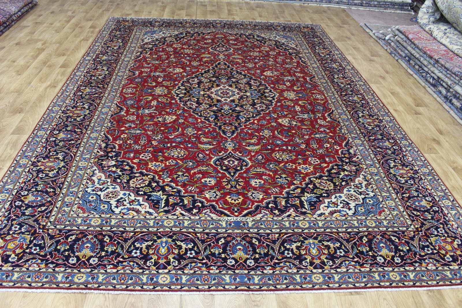 Large Handmade Oriental Carpet 355×250 cm Fine Wool Medallion Rug