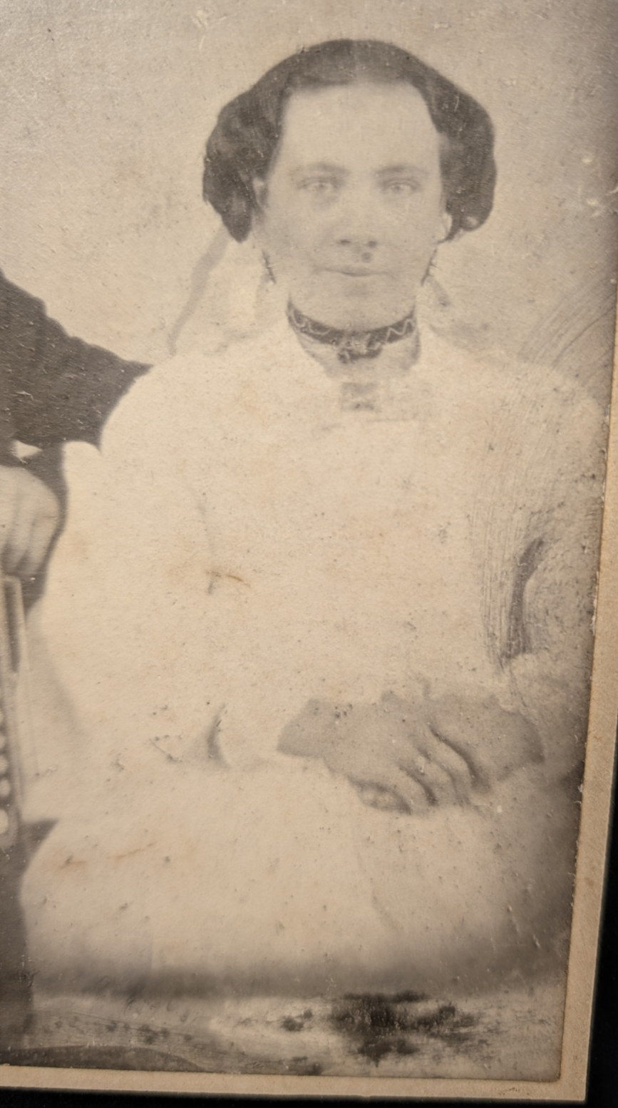 Antique Man & Woman Cabinet Card Portrait Photo w Flutina Accordion Baltimore MD