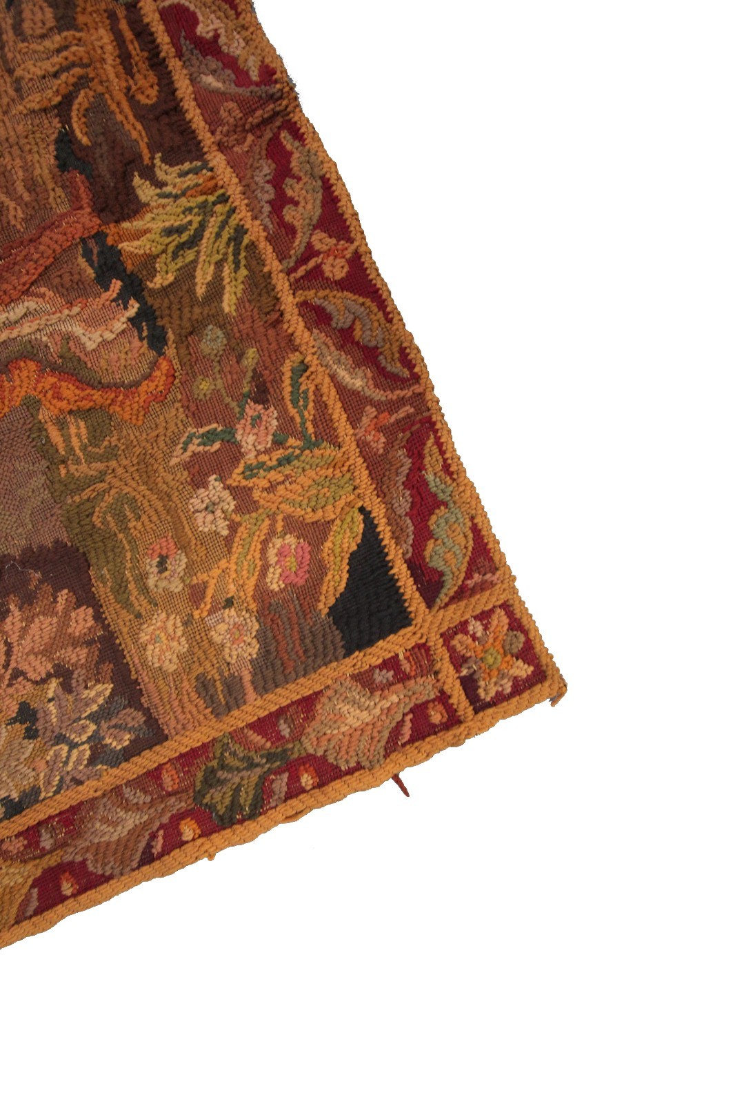 3×4 Antique French Pastoral Landscape Tapestry Wool Decorative Wall Art c.1920