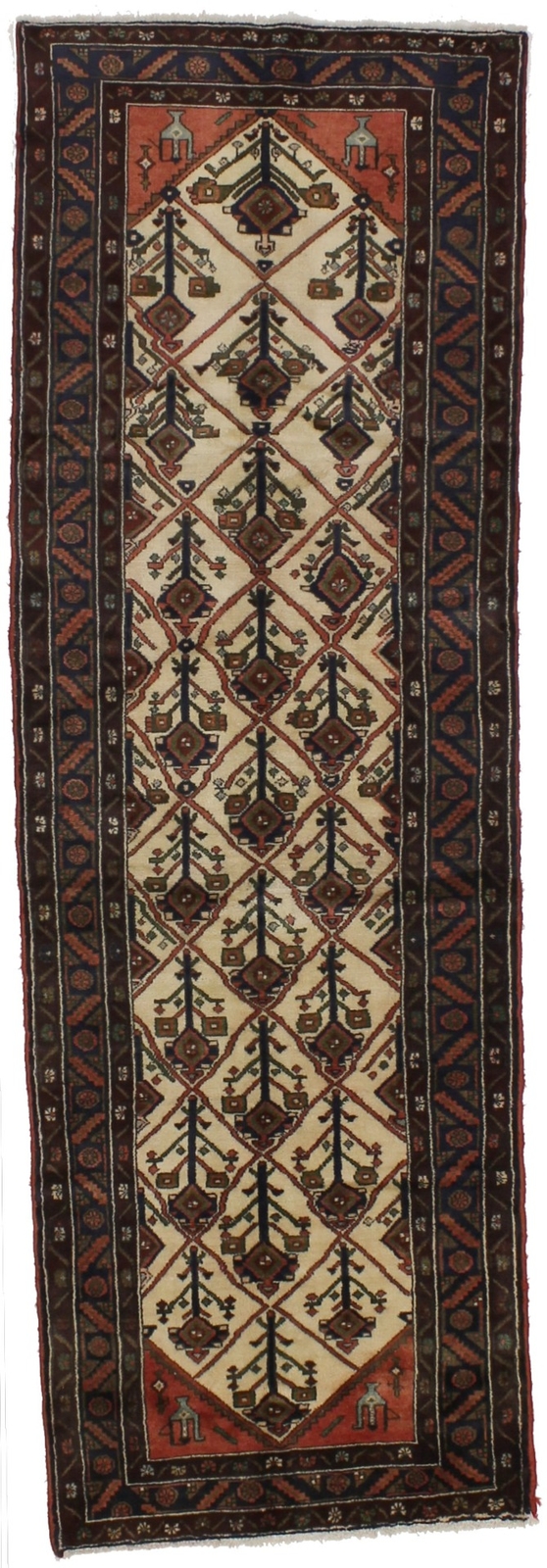 Semi-Antique Hand-Knotted Tribal Runner Rug Hallway Kitchen Carpet 3X10 ft