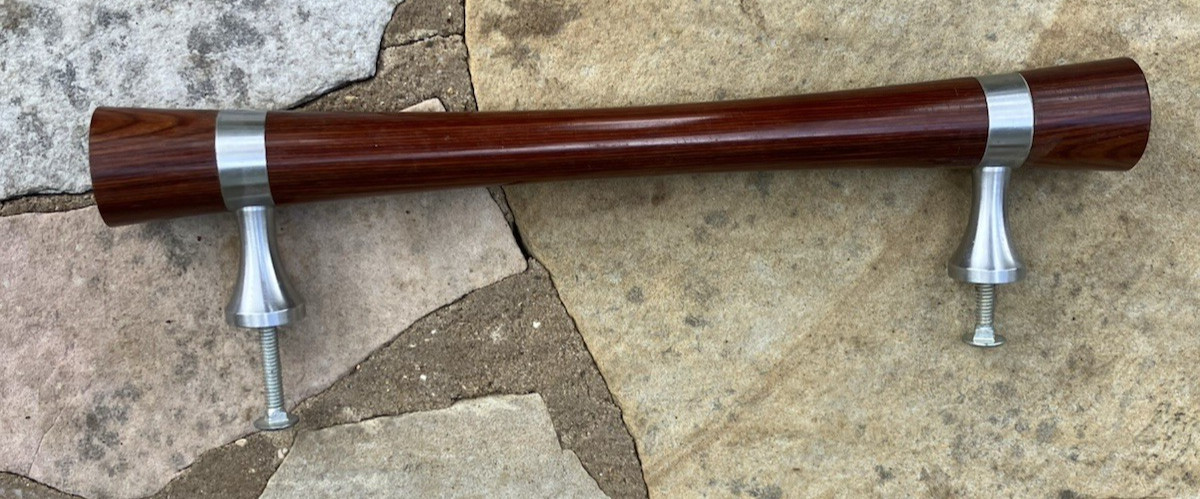 MCM DANISH MODERN CONTEMPORARY Tapered METAL/POLISHED WOOD 13″ DOOR HANDLE PULL