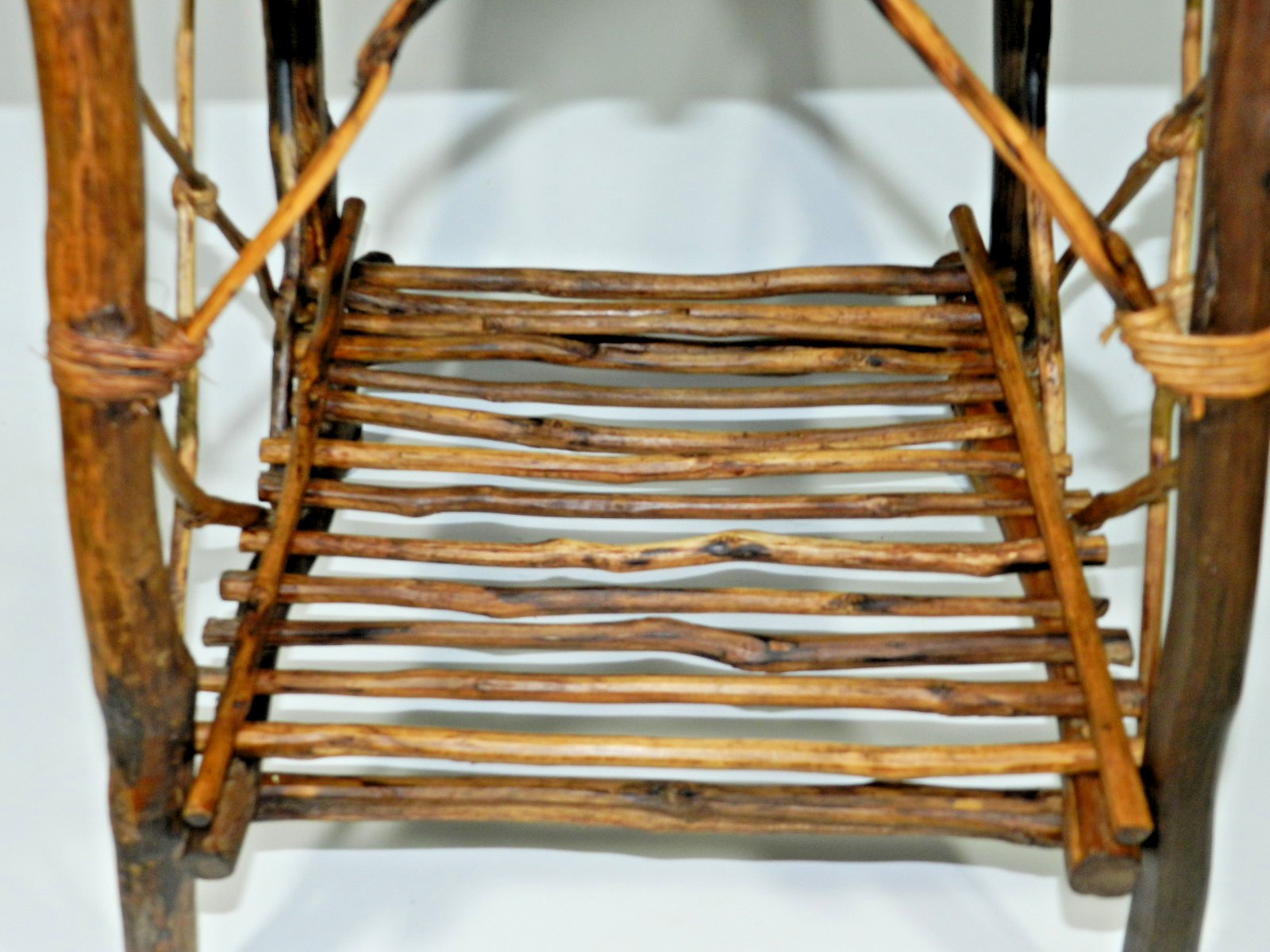 Adirondack Twig Burnt Wood Side Table Pair