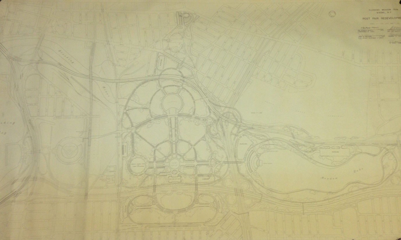 ORIG 1961 for 1964 WORLDS FAIR SHEA STADIUM RENDERING BLUEPRINT QUEENS NEW YORK