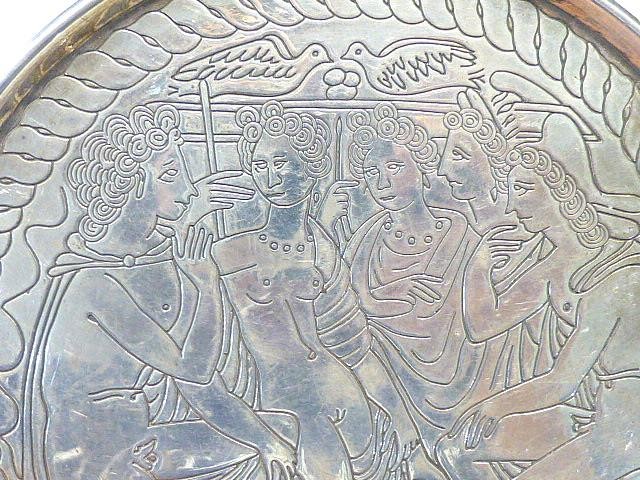 Ercuis France Louvre Museum Silver Plate Bottle Coaster Classic Nude Image 5″