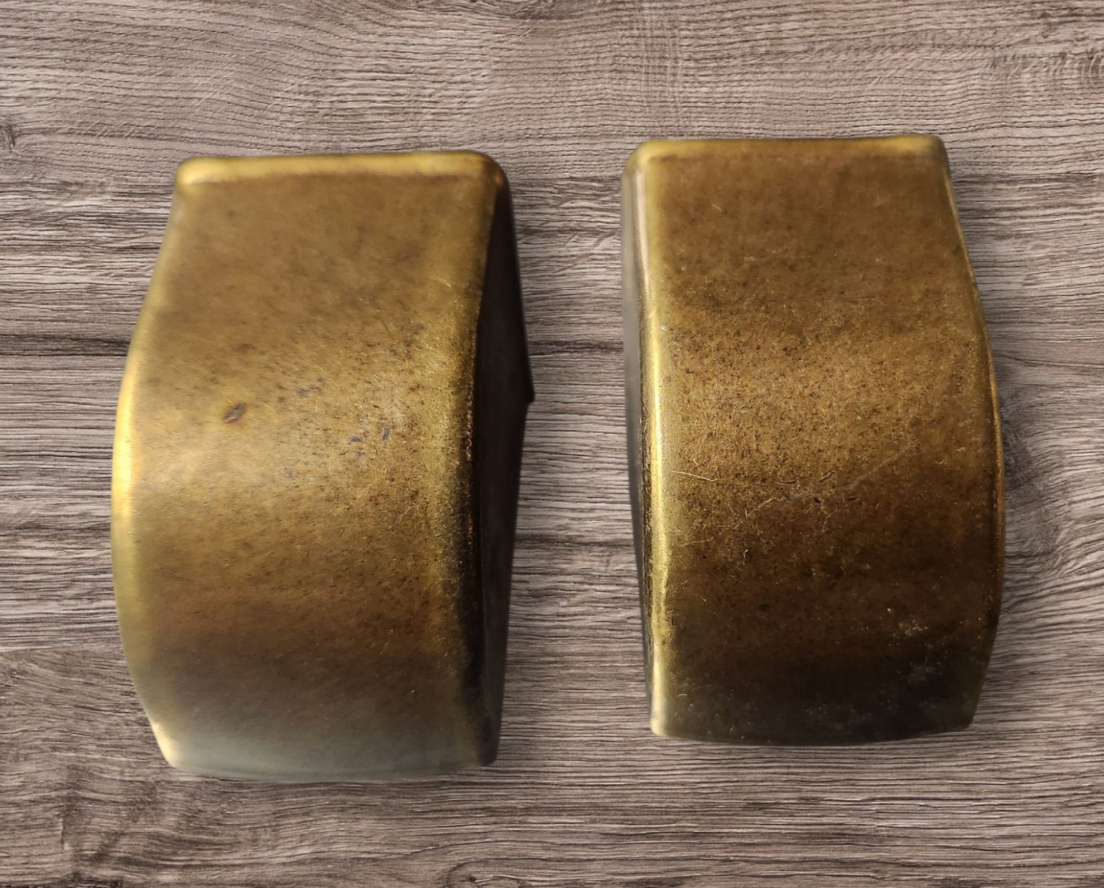 4 Small Vintage Brass Toe Caps/Table Leg Feet 7/8 inch wide x 1 1/2″ New OS