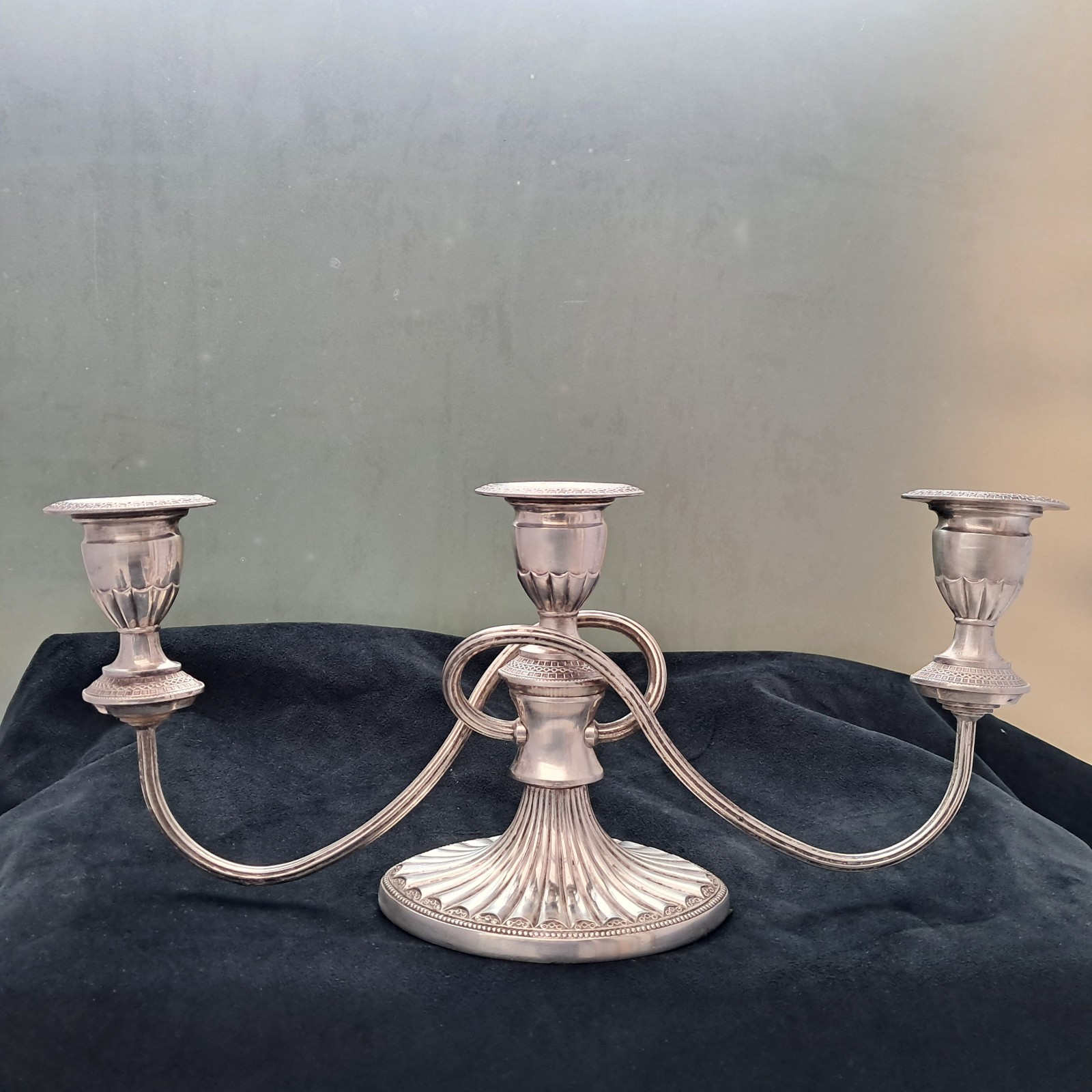 Falstaff Silver Plated Triple Candelabra 16 x 38 cm. Made In England Vintage