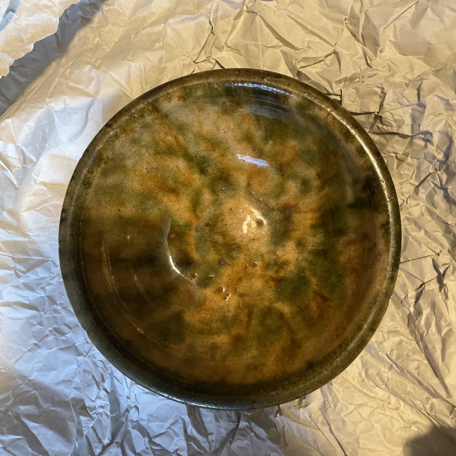 Antique Chinese Sancai Glazed Pottery Bowl – 19th/20th C