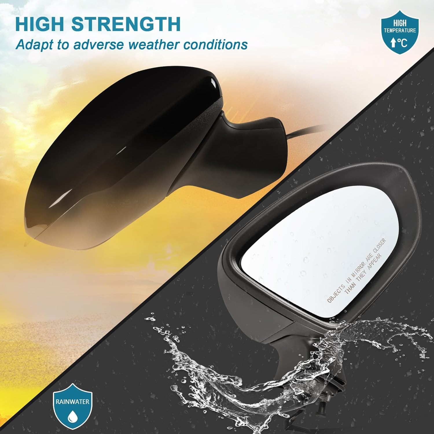 Right Passenger Side Mirror Fits 2016-2019 Chevy Cruze Sedan/Hatchback with Powe