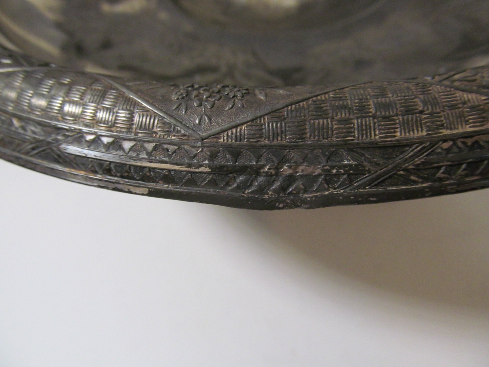 Victorian E.G. Webster Bro Quadruple Plate Etched Sheep & Flowers Bridal Basket