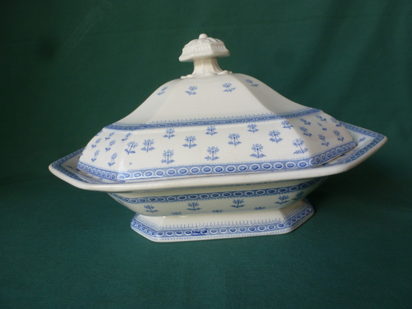 Antique Staffordshire Nov 10 1839 Ridgway Coterie Pattern Covered Vegetable Dish