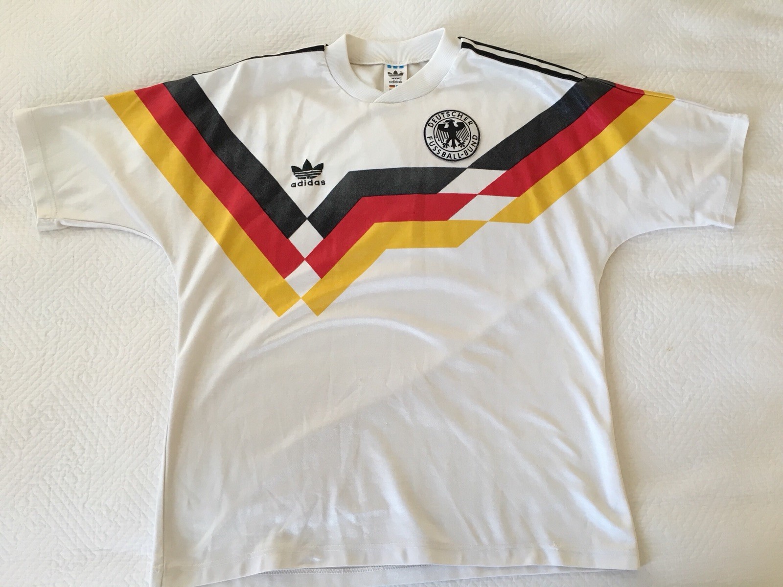 1988 WEST GERMANY ADIDAS HOME SHIRT (Size M/L) AUTHENTIC JERSEY HARD TO FIND 