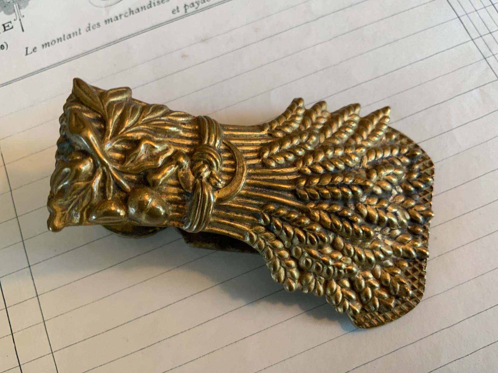 English Small Victorian Brass Letter Clip Circa 1880