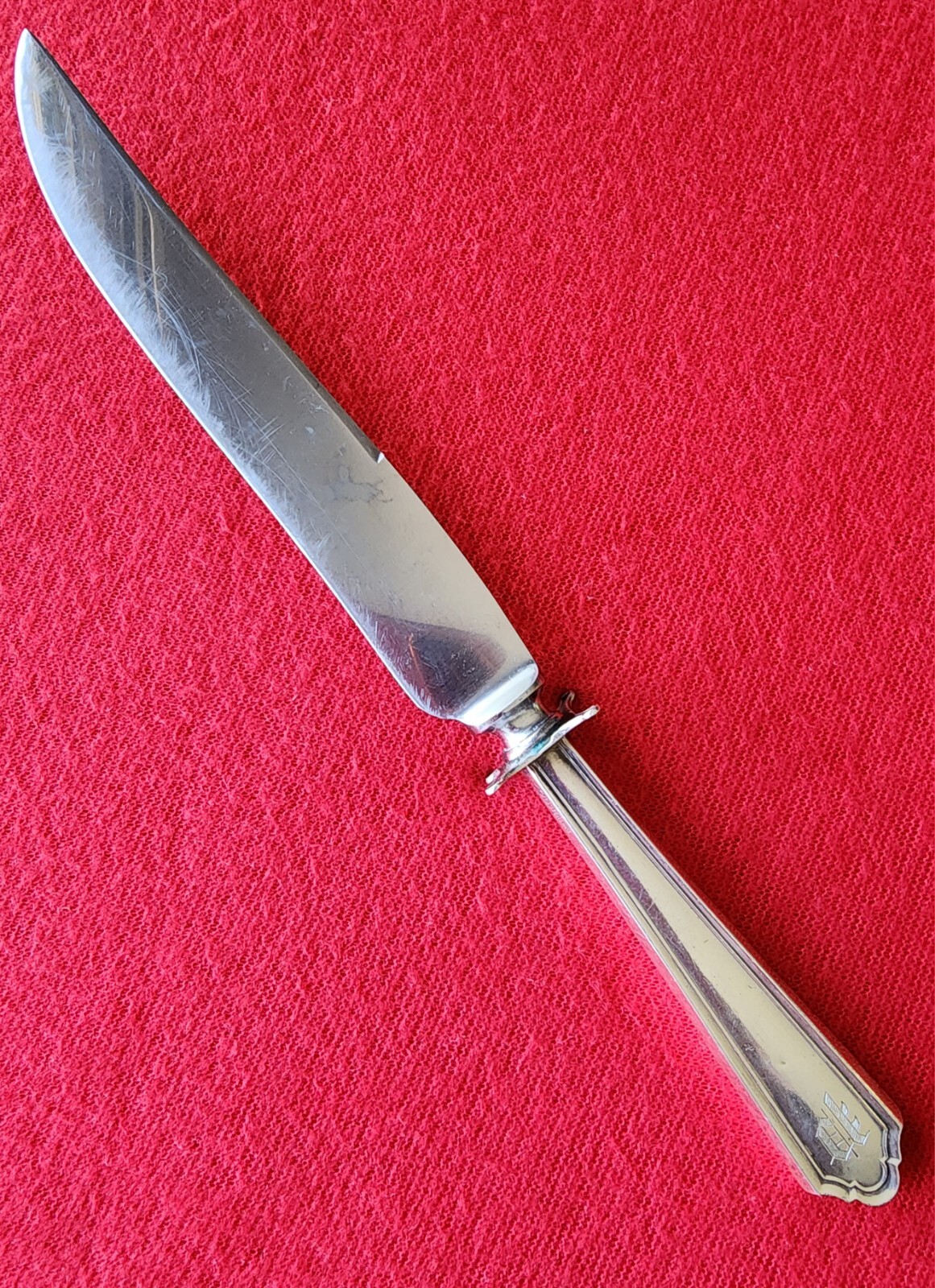 Watson JOHN ALDEN Sterling Handle 1911 Steak Carving Knife Mono “P” 10 3/4 in